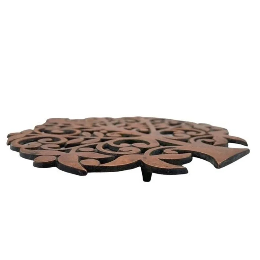 Partridge in a Pear Tree Trivet Table Decor Brass Wall Art Decor - Picture 3 of 5